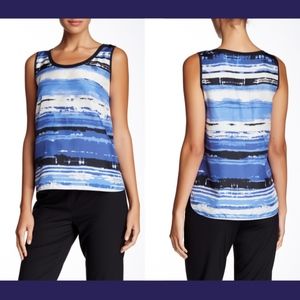 NEW $278 Lafayette 148 New York Talia Silk‎ Tank Top in Blue [SZ 6 ]
